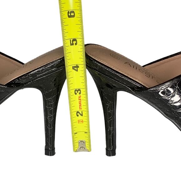 Allegra K NWT High Heels Black Faux Croc Patent Leather Size 9.5 - Picture 10 of 12